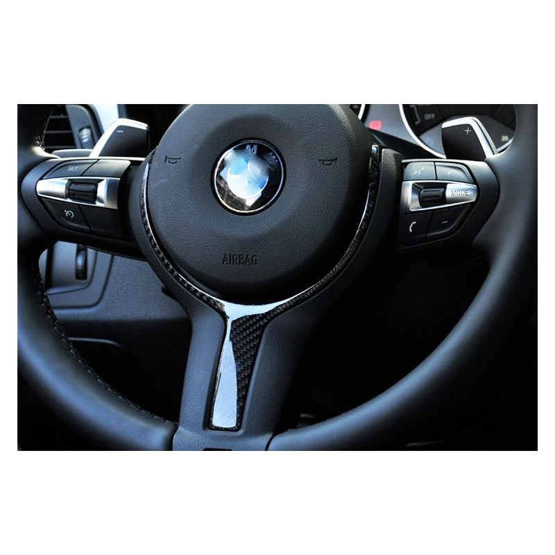 Enjoliveur De Volant Fibre De Carbone Pour BMW Série 1/3 (F20, F30, F34, GT) 2012-2016 - Autocollant ABS - Installation Facile