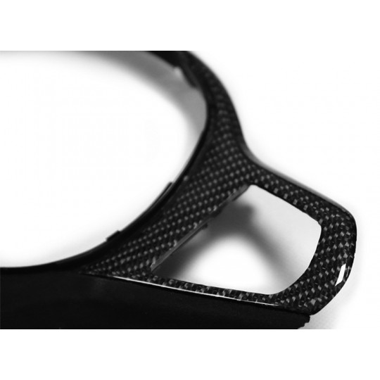 Carbon and alcantara steering wheel cover for BMW