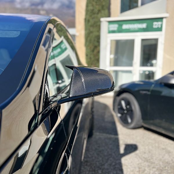 Copri specchietti retrovisori in carbonio stile M per Tesla Model X LR e Plaid 2022 +