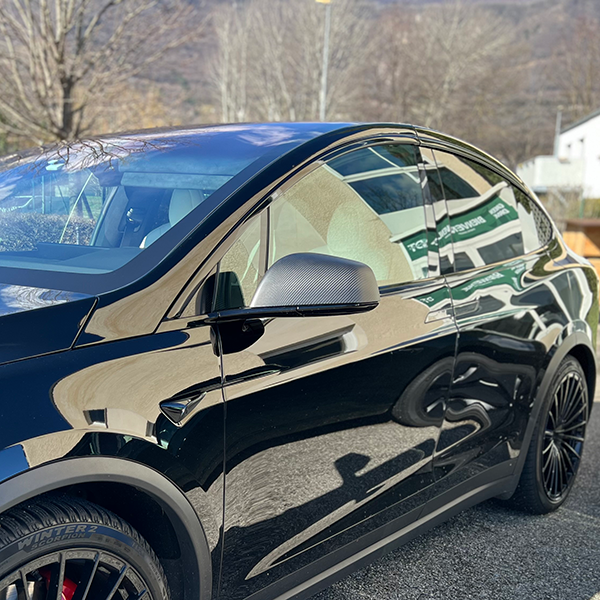 Carbon Fiber Mirror Covers for the 2022 Tesla Model X LR & Plaid and later